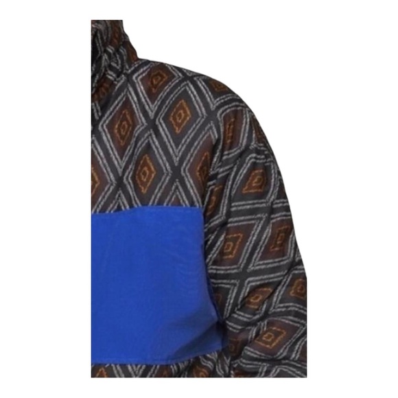 Zara Man Soft Print Winter Coat Jacket Men's size L Blue/Black - Picture 7 of 7